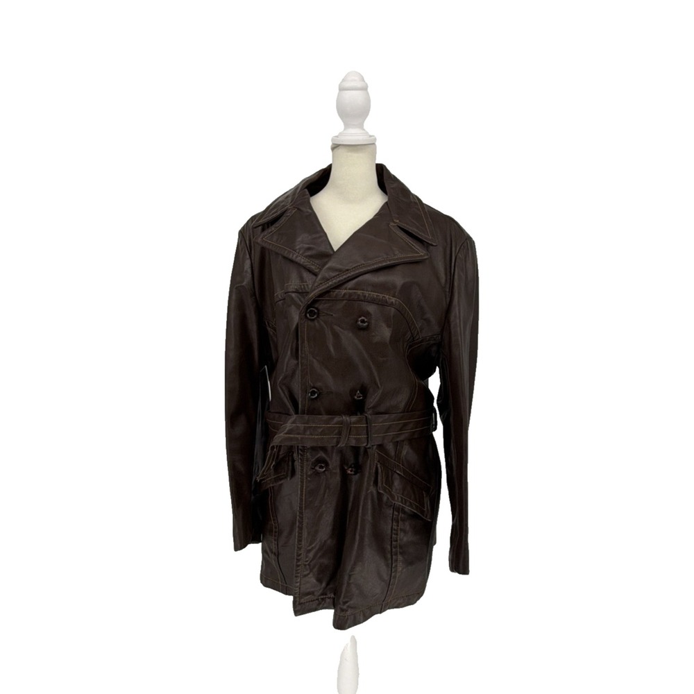 VTG 1970s Bonds 5th Avenue Leather Jacket Detachable Lining Belt Rocky Balboa